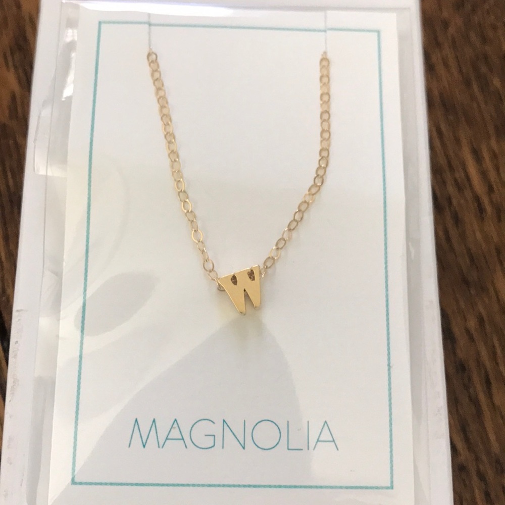 Brand new gold W necklace